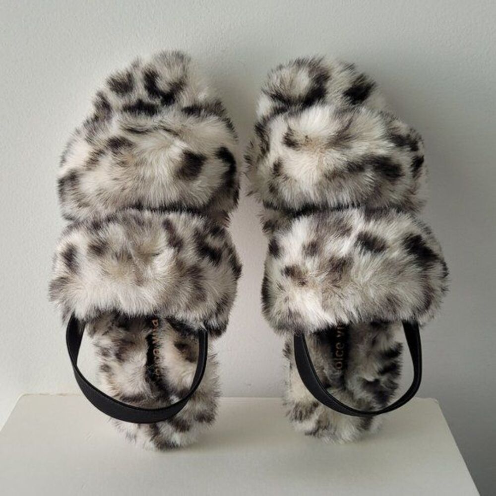 $29 NWT (7) Dolce Vita Pochy Faux Fur Slingback Slipper